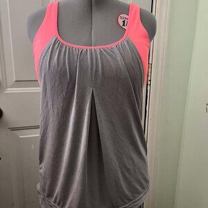 Lululemon Run Times Tank Heathered Medium Grey / Very Light Flare SZ 12